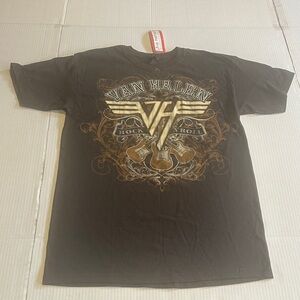 NWT brown Graphic T-Shirt Van Halen rock ‘n’ roll short sleeve 100% cotton med